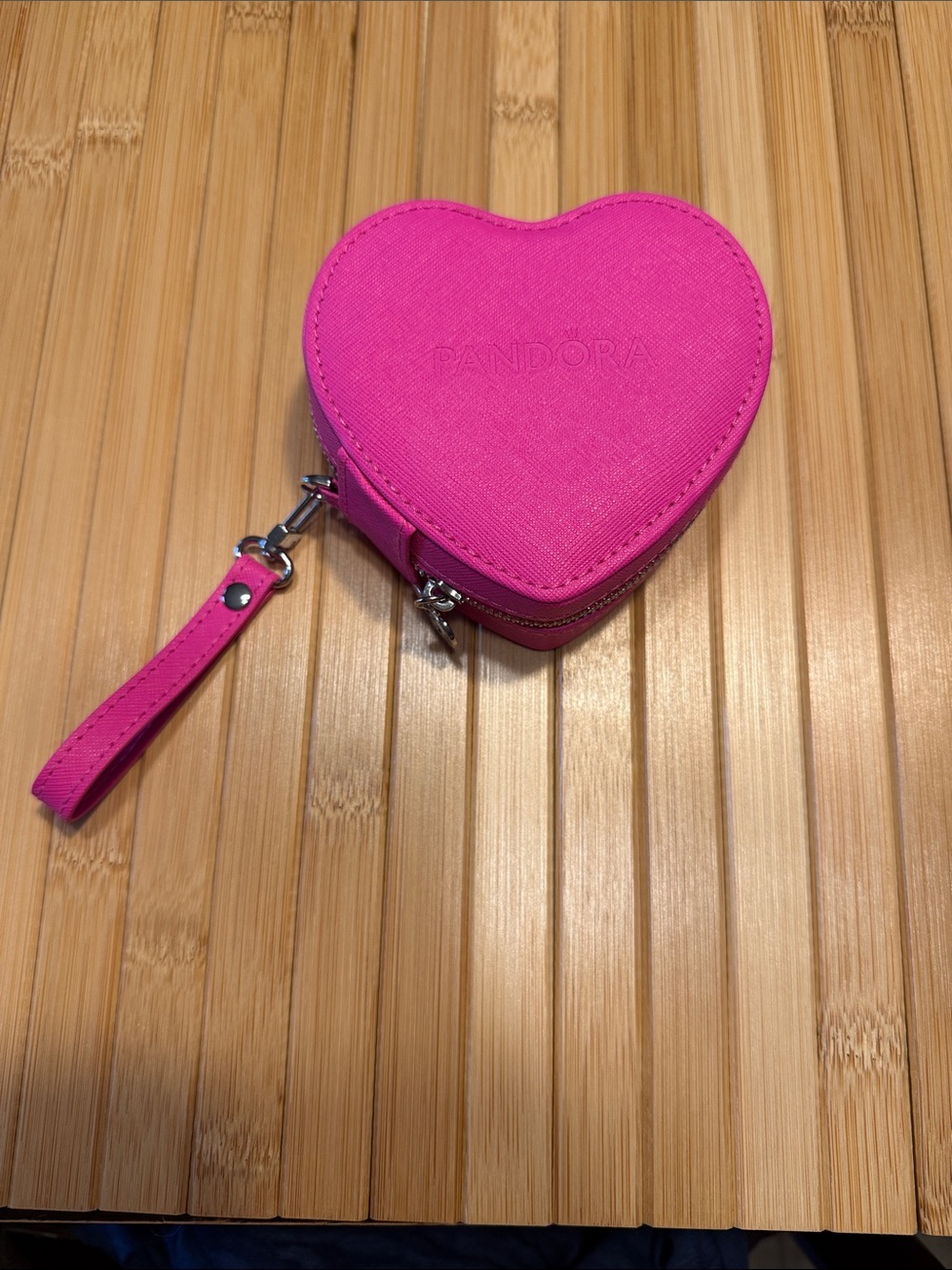 Pandora Pink Heart Zip Wristlet